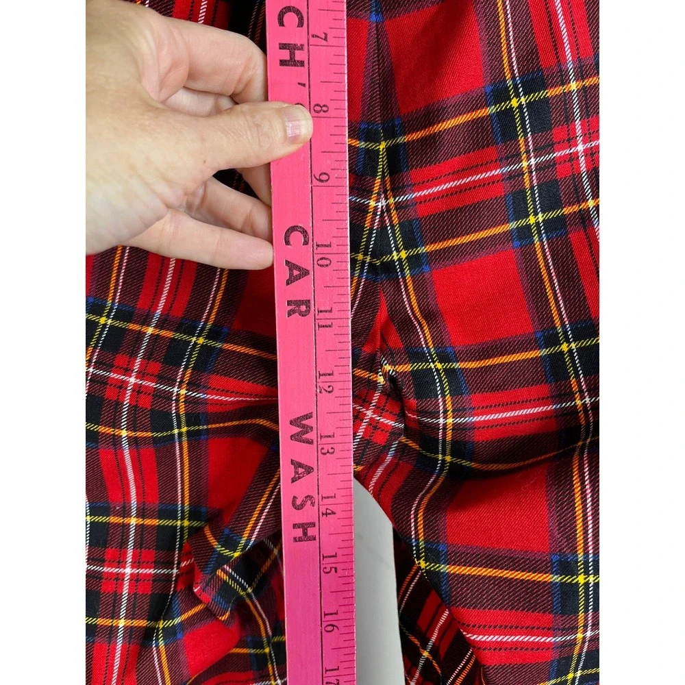J.Crew Pants 12 Red Winnie Pant Stewart Tartan Plaid Slim Festive Holiday